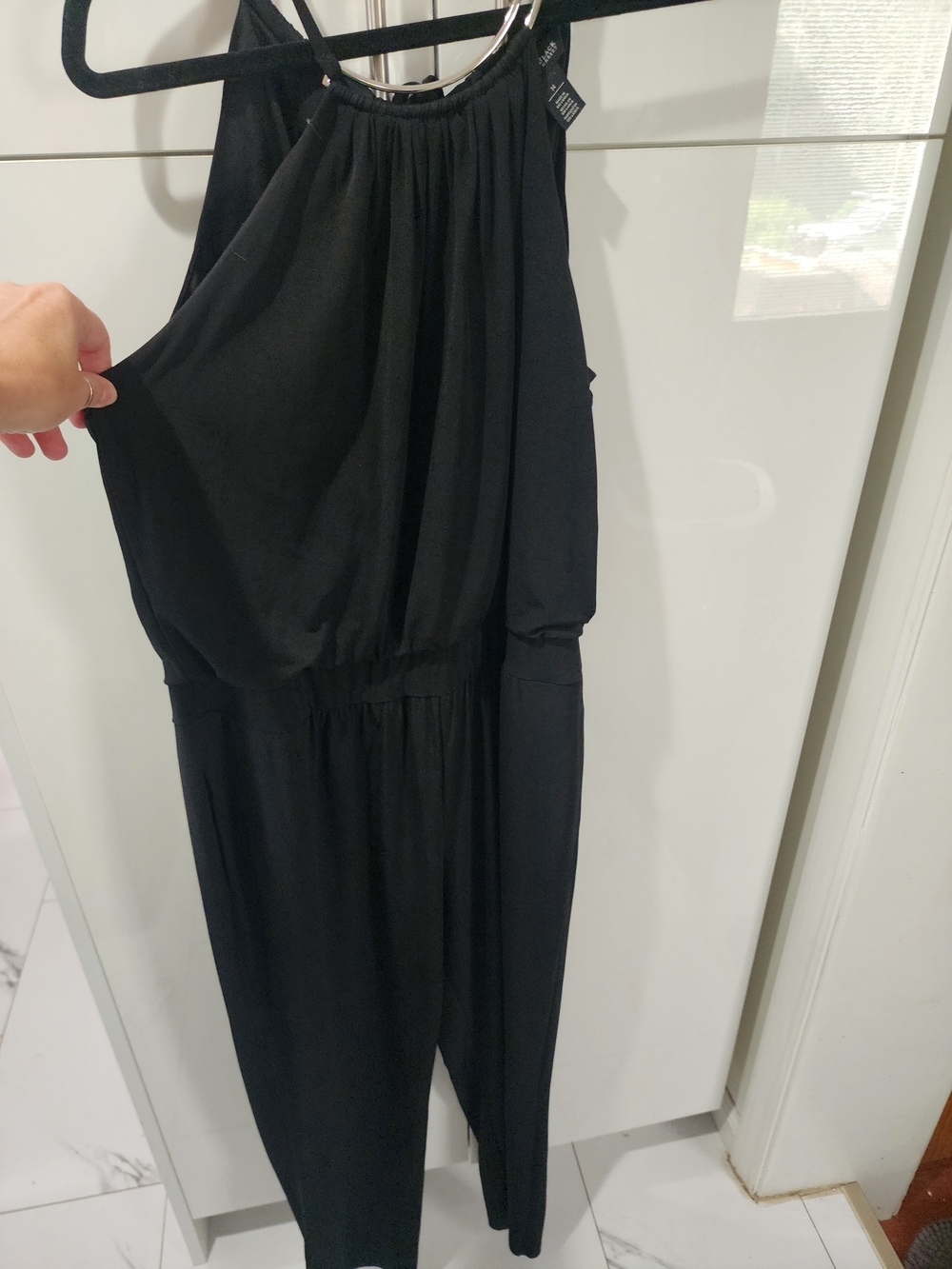 White House Black Market Black Sleeveless Halter Jumpsuit